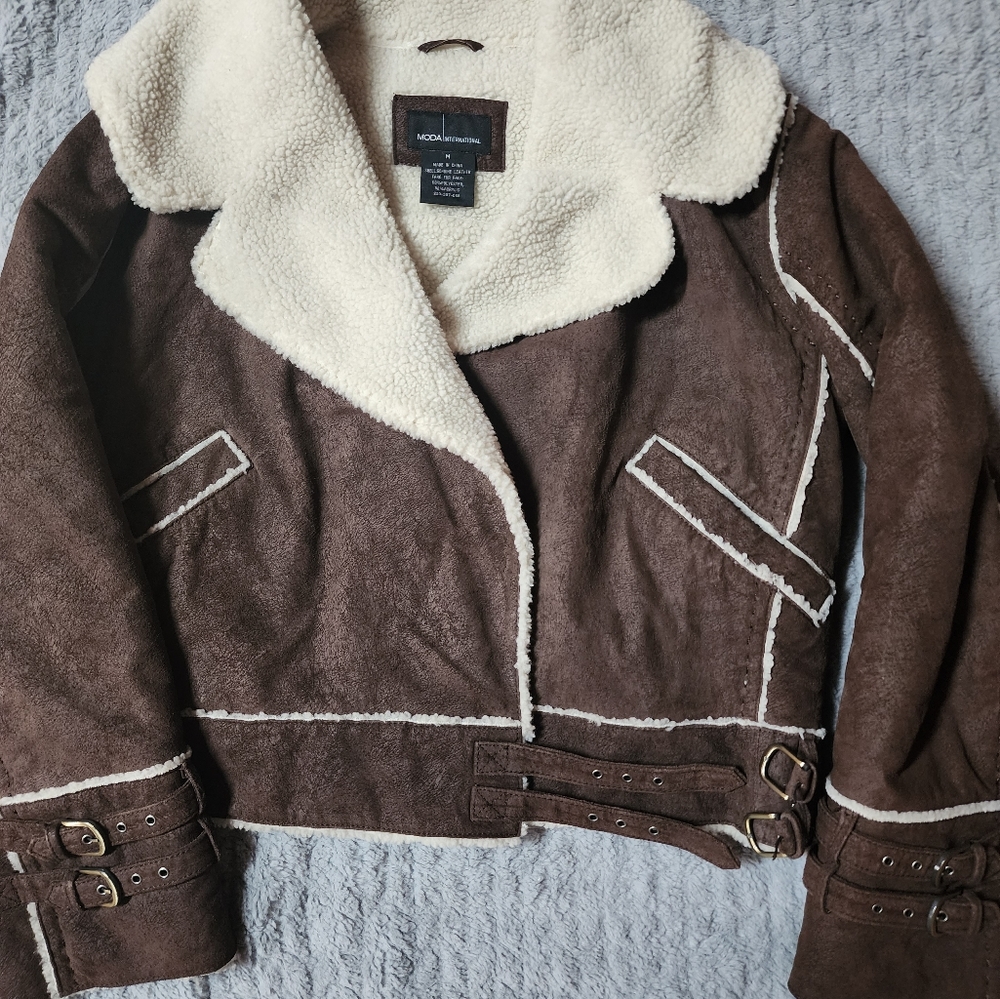 Victoria's Secret Vintage, Brown Leather Coat, size Medium